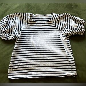 Striped Puff Sleeve Top
